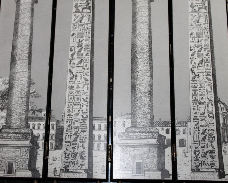 Italian Rare and Exquisite Folding Table Screen by P. Fornasetti