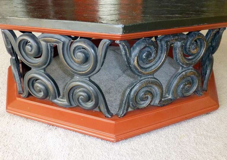 Octagonal Coffee Table with Slate Stone Top (Moderne der Mitte des Jahrhunderts)