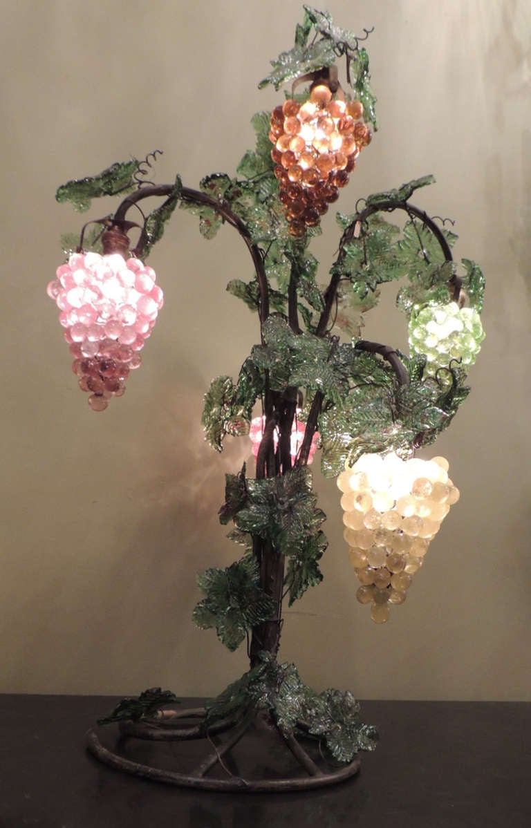 Verre de Murano 20ème siècle Rare lampe italienne Murano