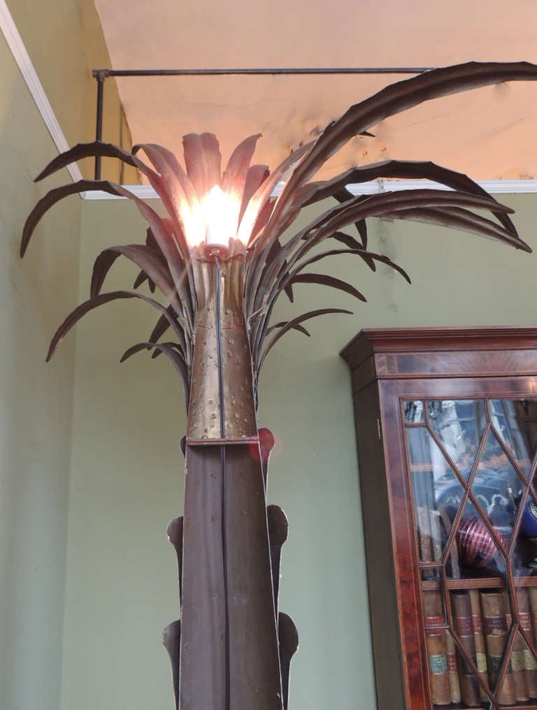 Pair of Early 20th Century Palm Tree Torchieres Attributed to Jansen 4