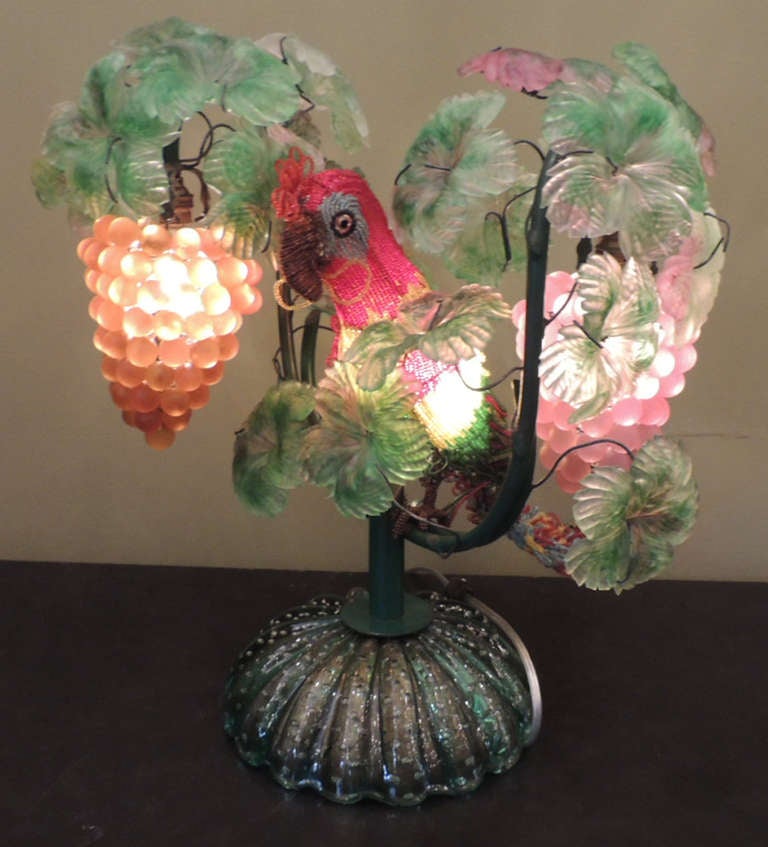 Belle Époque Early 20th C Murano Glass Lamp