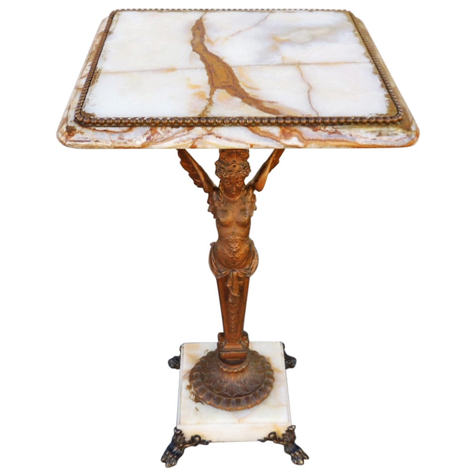 19th Century French Marble and Onyx Stand