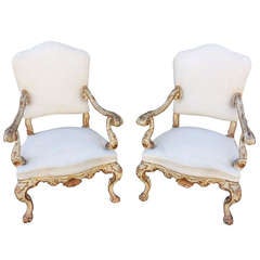Pair of Late 18th Century Carved Venetian Chairs