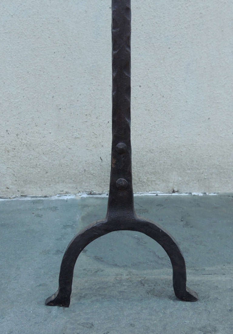 Arts and Crafts Early 20th Century Sunflower Andirons