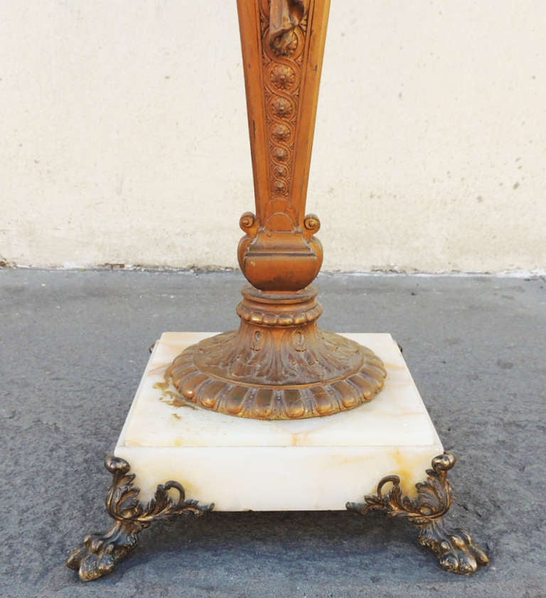 19th Century French Marble and Onyx Stand In Excellent Condition In Charleston, SC