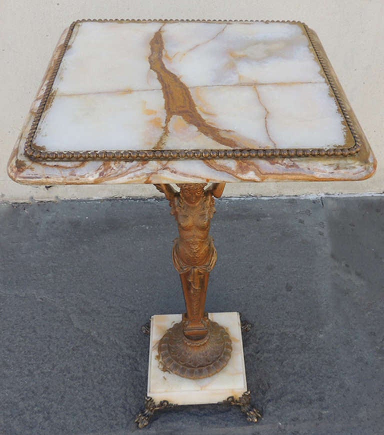 19th Century French Marble and Onyx Stand 3