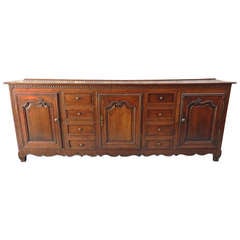 Antique Late 18th C French Oak Enfilade Sideboard