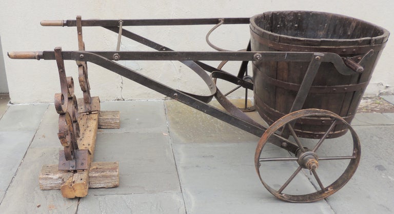 Wood 19th Century French Wine Cart