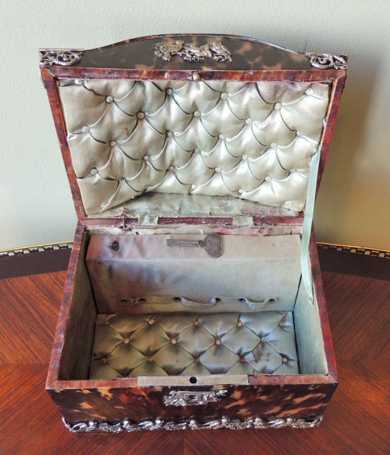 Early 18th Century Tortoise Shell Music Box with Silver Setting 1