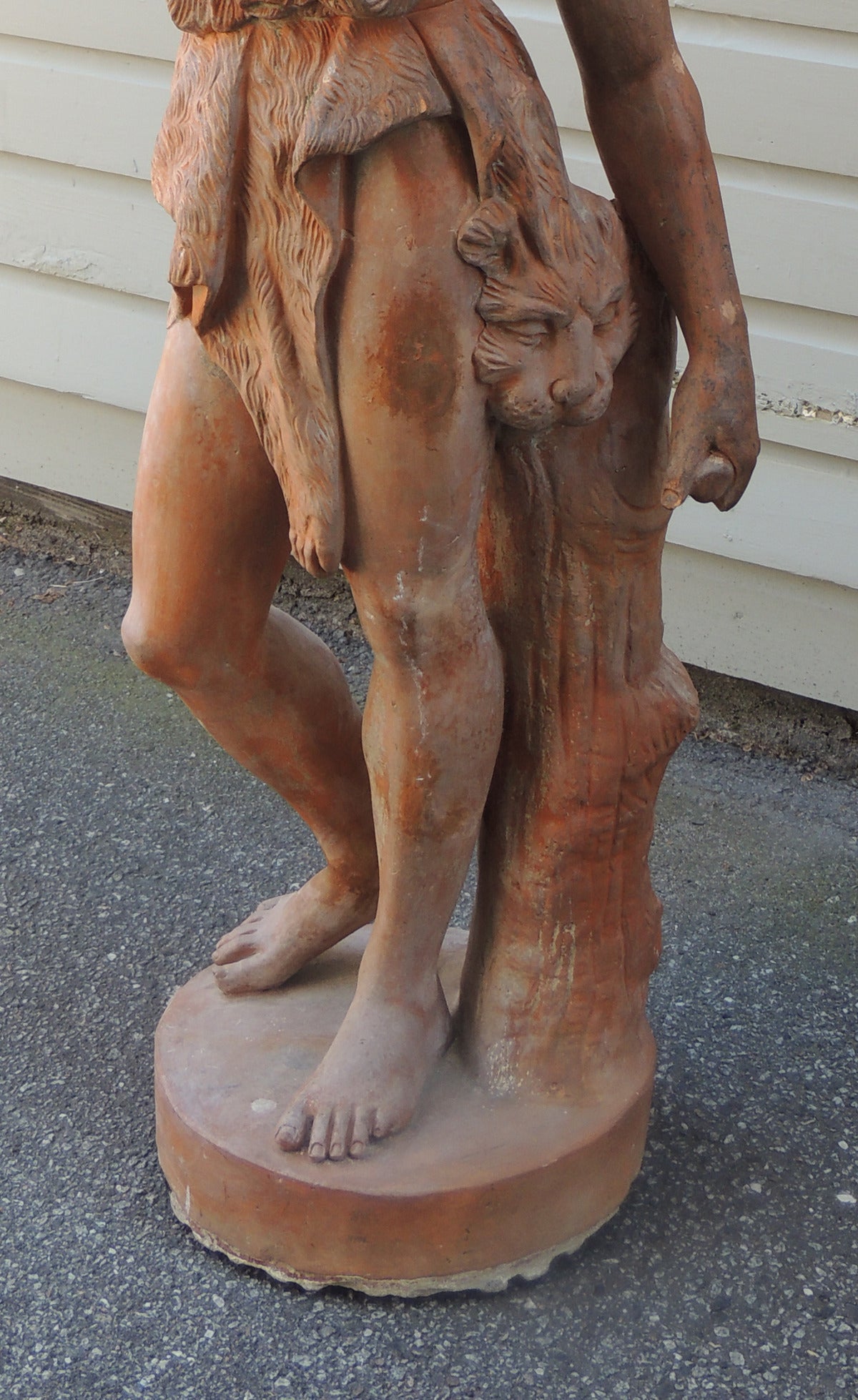 19th C English Hercules Terracotta Statue, Stamped 'Philips V. S. Mare' 1