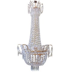 Early 20th C French Bronze and Crystal Chandelier 8