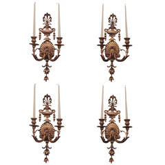 Set of Four Early 19th Century English Adams Bronze Sconces
