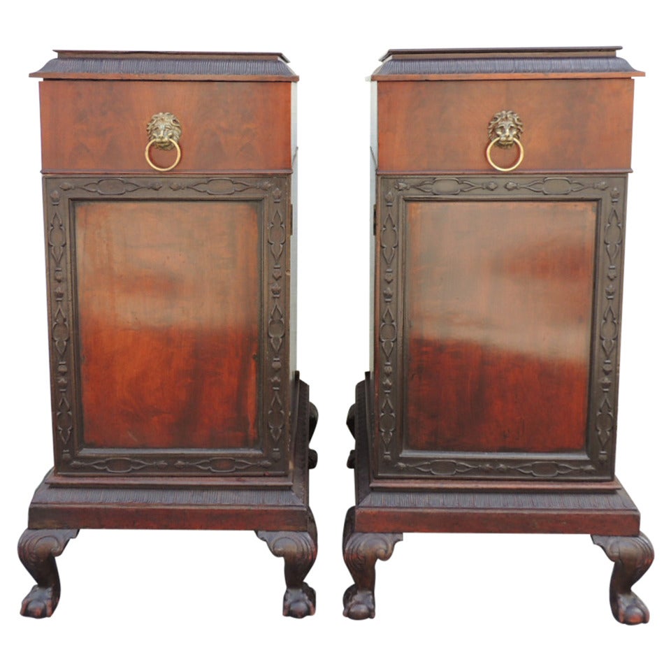 Pair of Early 19th Century Georgian Pedestal/Cabinet Knife Boxes