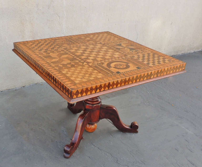 Rare 19th Century Caribbean/West Indies Tilt Top Gaming Table with Specimen Top 2