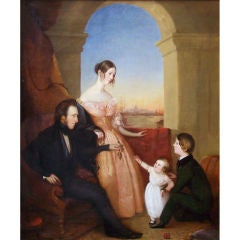 American Painting by Louis Lang- The James Cushing Family