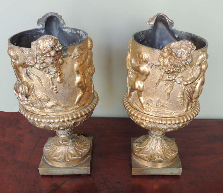 Classical Greek Mid 18th C French Bronze Doré Wine Coolers