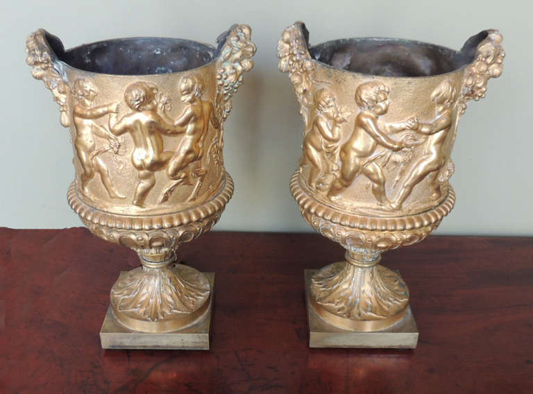 18th Century Mid 18th C French Bronze Doré Wine Coolers