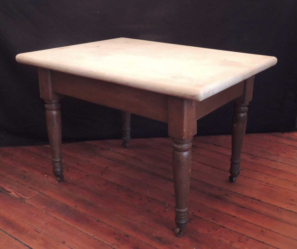 Mid-19th Century 19th C Southern Marble-Topped Baker's Table