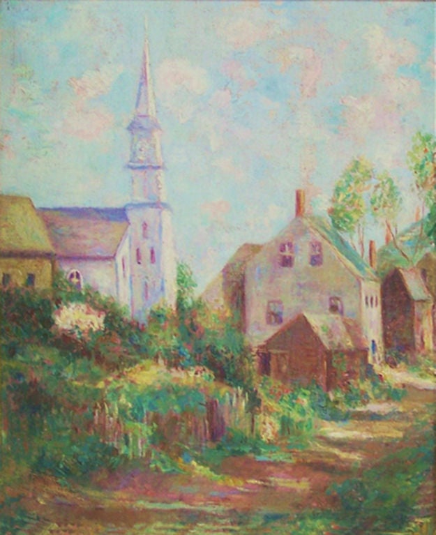 American Painting Bessie Howard  "Rockport Church"