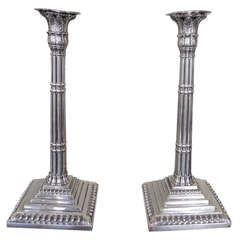 Antique 18th Century Sterling Silver Candlesticks