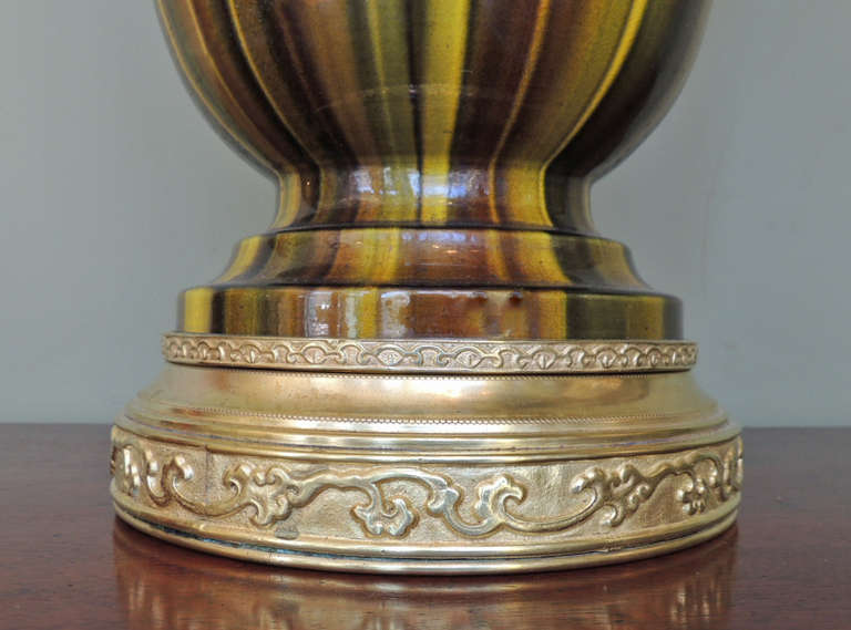 19th C Chinese Glazed Ceramic Lamp 3