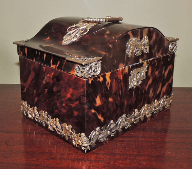 Early 18th Century Tortoise Shell Music Box with Silver Setting 2