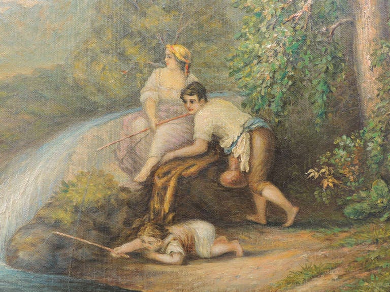 19th Century Late 19th C Italian Oil on Canvas by Arthur Bray