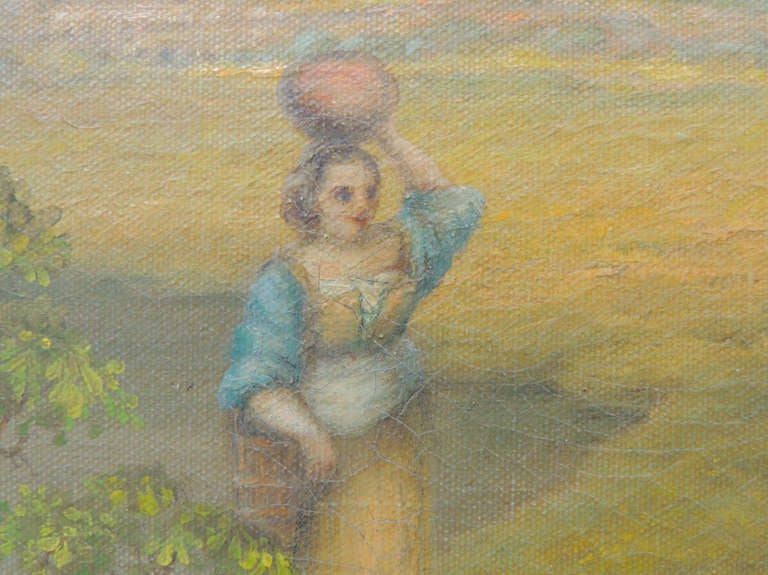 Late 19th C Italian Oil on Canvas by Arthur Bray 1