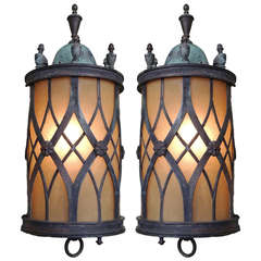 Antique Late 19th Century English Lantern Sconces