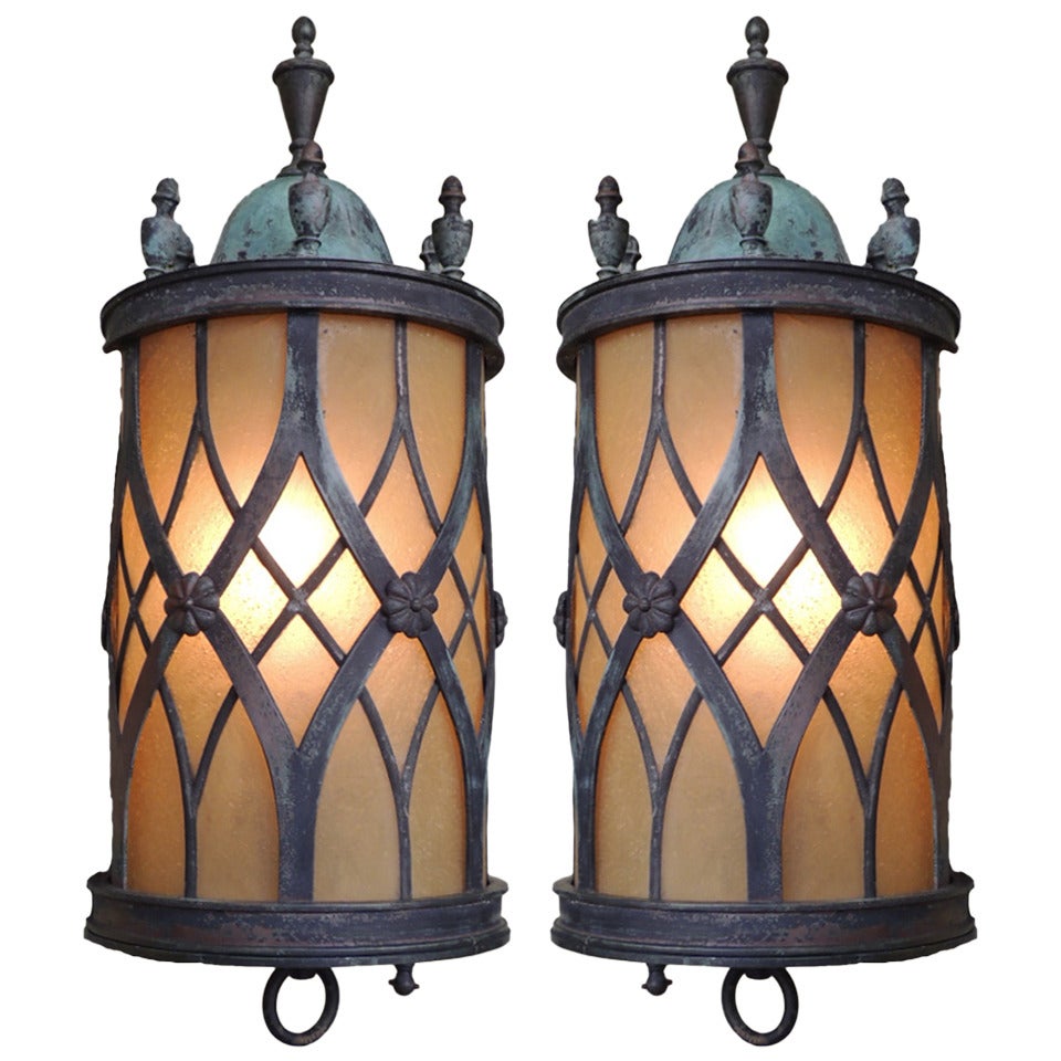 Late 19th Century English Lantern Sconces