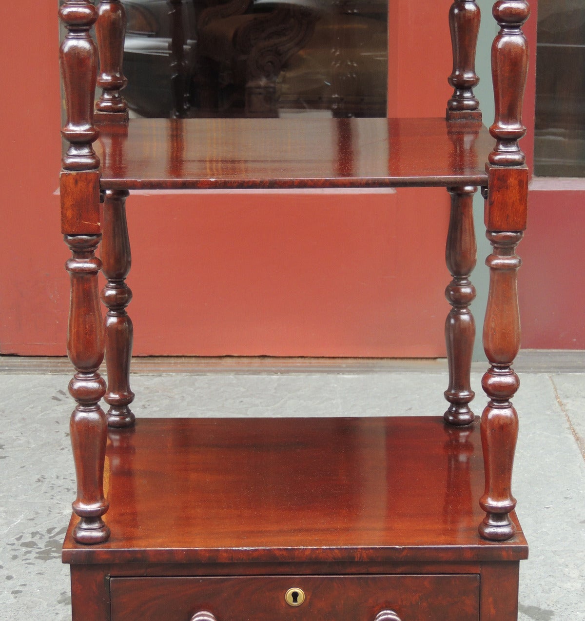 Early 19th C English Regency Mahogany Library Stand For Sale 1