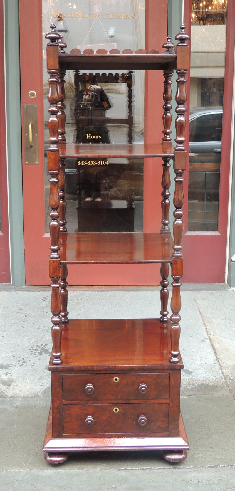 Early 19th C English Regency Mahogany Library Stand For Sale 2