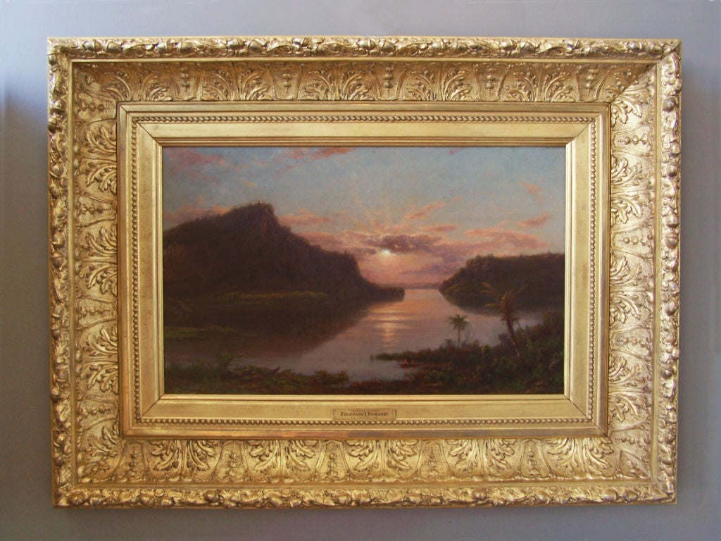 Rare Jamaican landscape painting by well listed Hudson River artist Ferdinand Richardt-