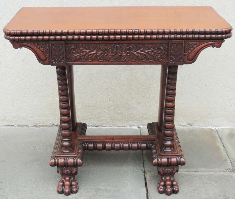 1830s Barbados Mahogany Card Table In Excellent Condition In Charleston, SC