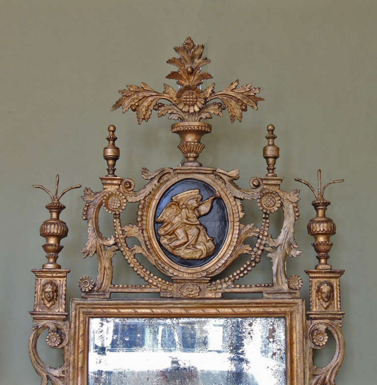 Wood Late 18th C Italian Neoclassical Mirror