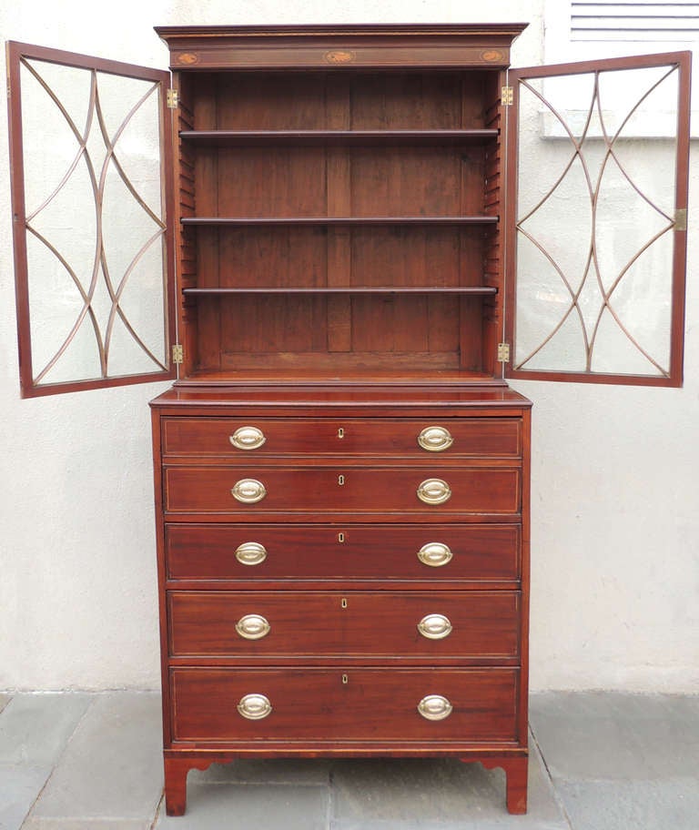 English 1800s Neoclassical Butler's Secretary In Excellent Condition In Charleston, SC