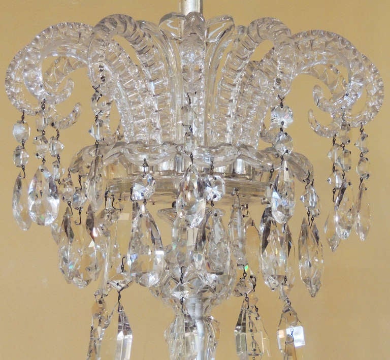 Monumental 1860s Rare Hand Cut Bamboo Crystal Twenty Arm Baccarat Chandelier In Excellent Condition In Charleston, SC