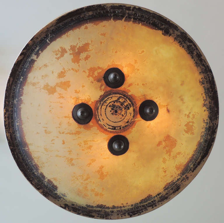 19th century Vellum Shield Chandelier 1