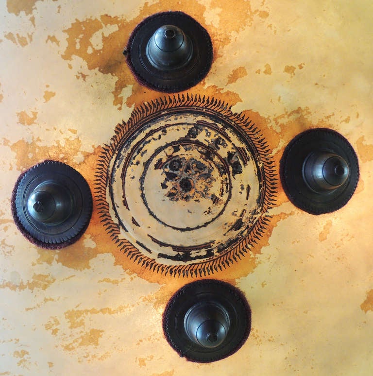 19th century Vellum Shield Chandelier 2
