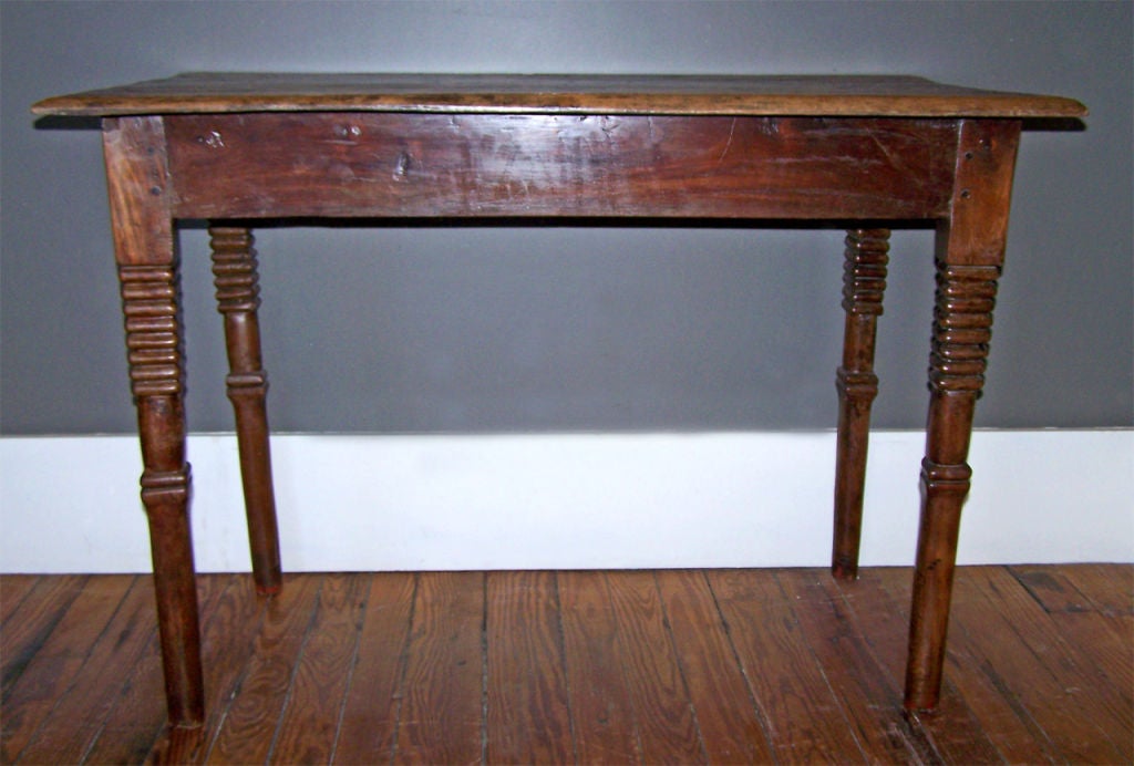 Wonderful Caribbean side table exemplifying the best Creole carving found in the West Indies. British Colonial