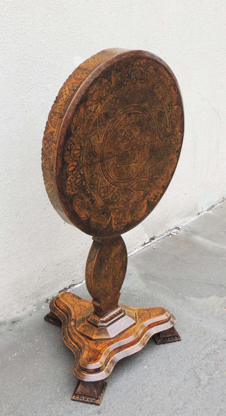 Early 19th C Spanish Walnut Tilt-Top Table 1