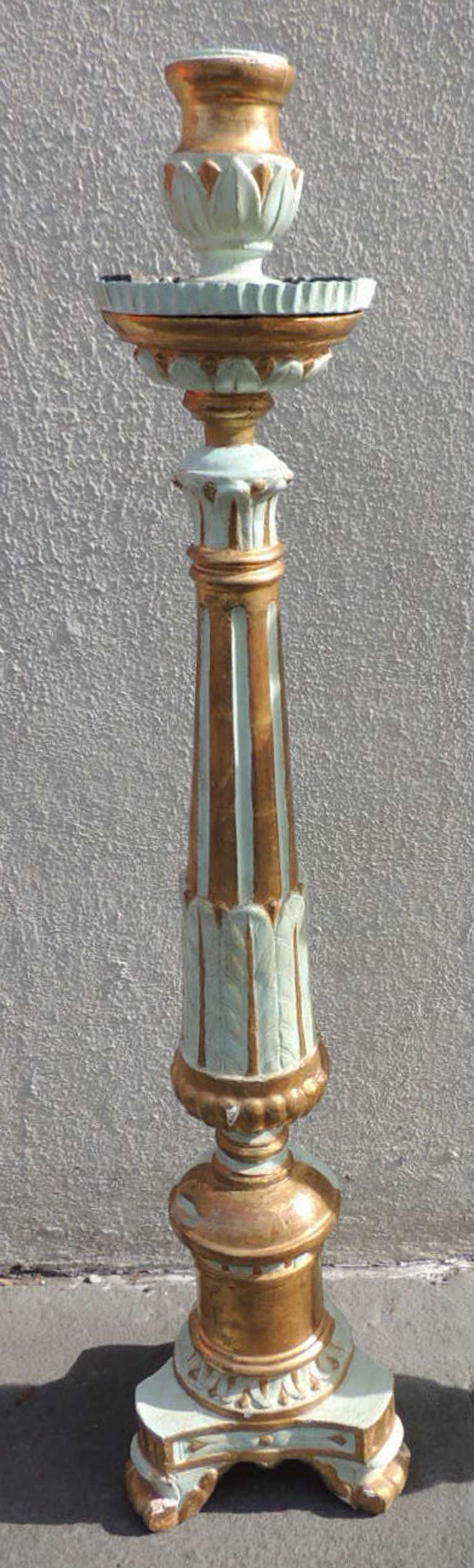 Baroque Pair of 18th C Italian Pricket Sticks