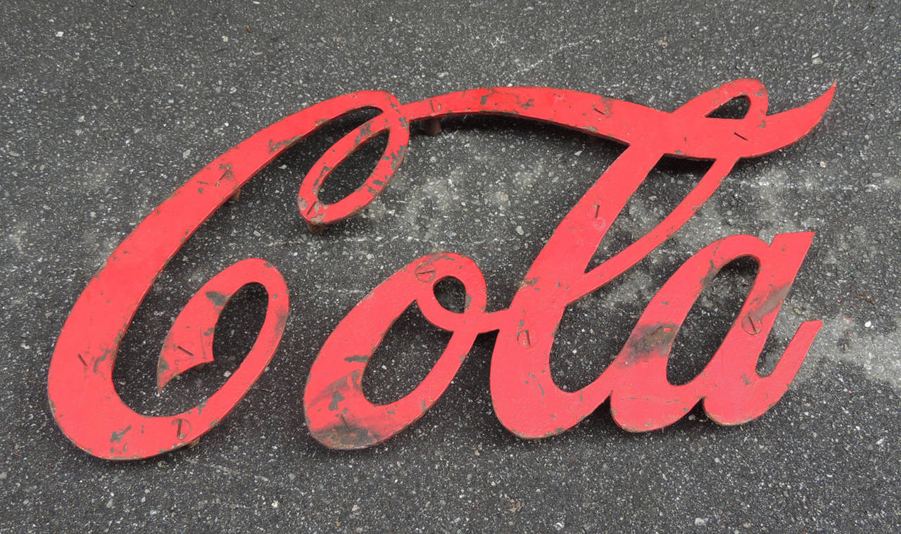 Coca Cola Bottling Company-Schild aus dem frühen 20. Jahrhundert (Industriell) im Angebot