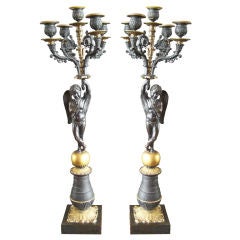 Pair of French Empire Candelabras