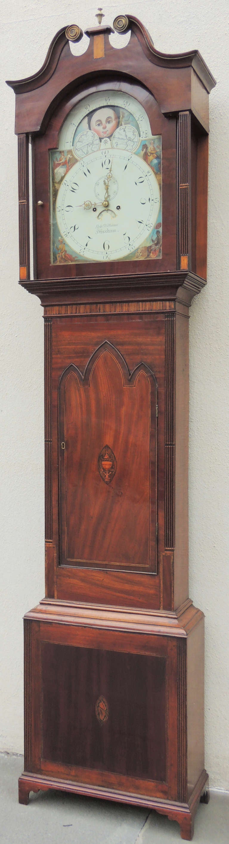 English 1790s/1810 Grandfather Clock by Robert Williams In Excellent Condition In Charleston, SC