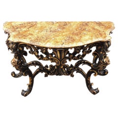 Late 17th C Faux Marble Venetian Console Table