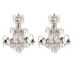 Antique Pair of 18th c. Miniature Chandeliers