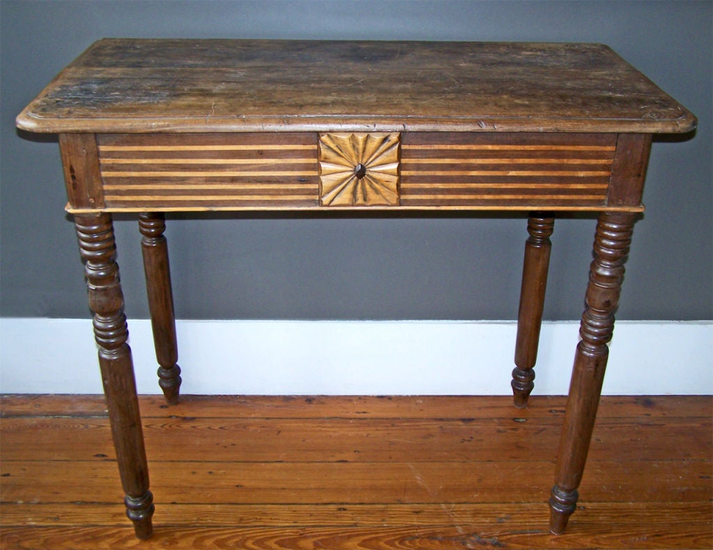 19th Century Inlaid Caribbean Serving Table