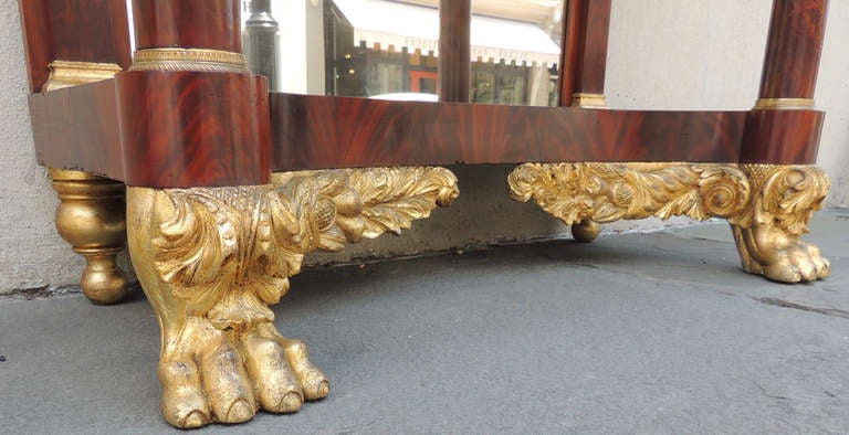 American 19th C New York Marble-Topped Pier Table