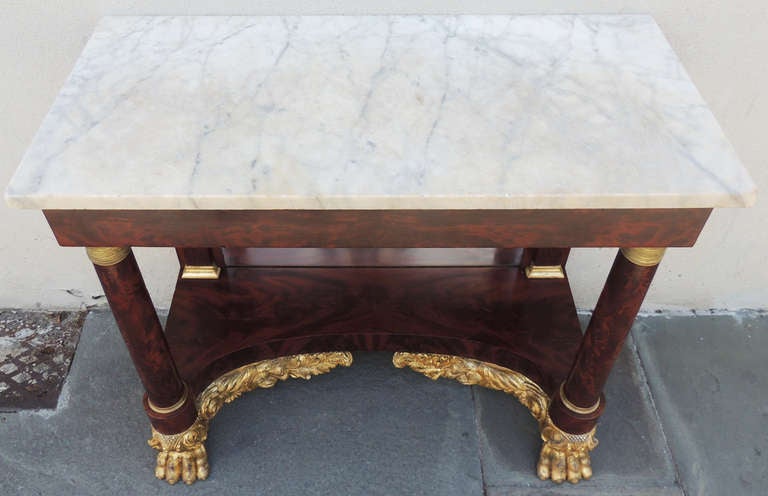 19th C New York Marble-Topped Pier Table In Good Condition In Charleston, SC